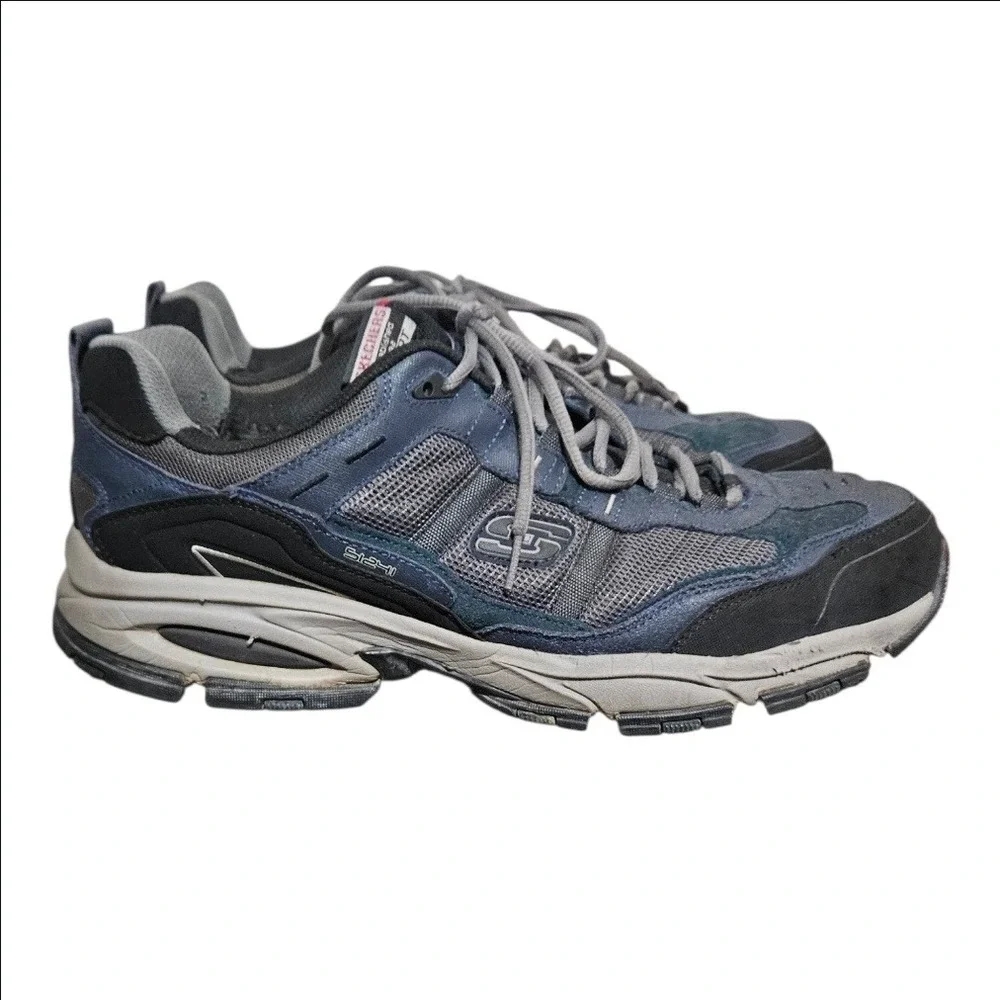 Skechers Vigor 2.0 Trait Mens Size 15 Navy Blue Grey Trail Sneakers Shoes